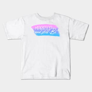 Married and Still Bi Artistic Bisexual Pride Flag Kids T-Shirt